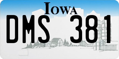 IA license plate DMS381