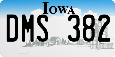IA license plate DMS382