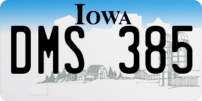 IA license plate DMS385