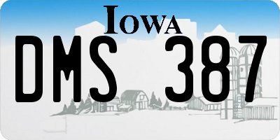 IA license plate DMS387