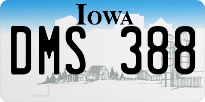 IA license plate DMS388