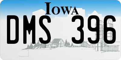 IA license plate DMS396