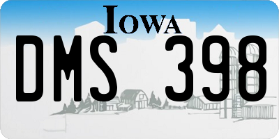 IA license plate DMS398