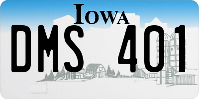 IA license plate DMS401