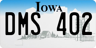 IA license plate DMS402
