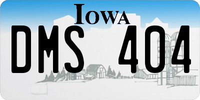 IA license plate DMS404