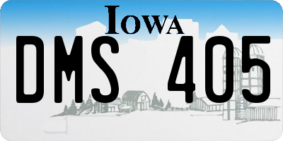IA license plate DMS405