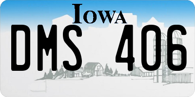 IA license plate DMS406