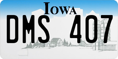 IA license plate DMS407