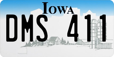 IA license plate DMS411