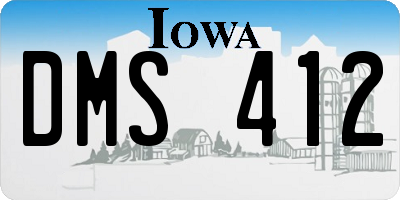 IA license plate DMS412