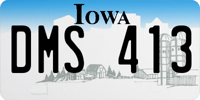 IA license plate DMS413