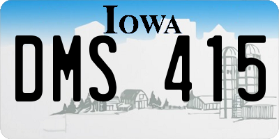 IA license plate DMS415