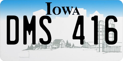 IA license plate DMS416