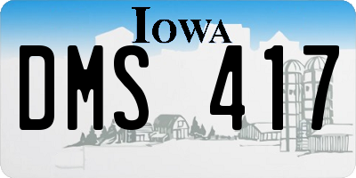 IA license plate DMS417