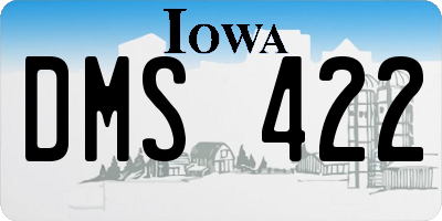 IA license plate DMS422