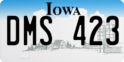 IA license plate DMS423