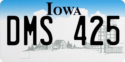 IA license plate DMS425