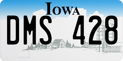 IA license plate DMS428