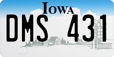 IA license plate DMS431