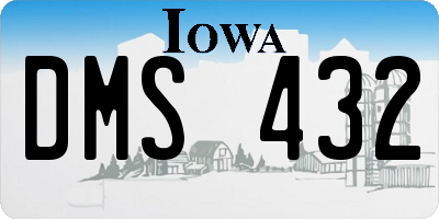 IA license plate DMS432