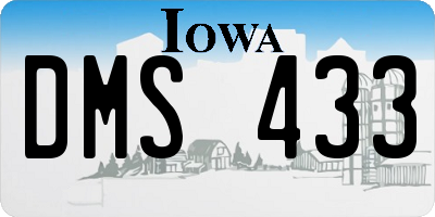 IA license plate DMS433