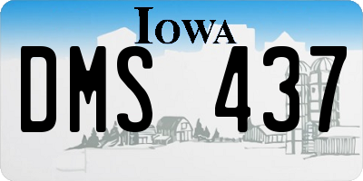 IA license plate DMS437