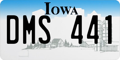 IA license plate DMS441