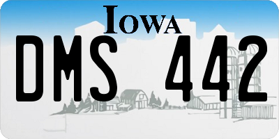 IA license plate DMS442