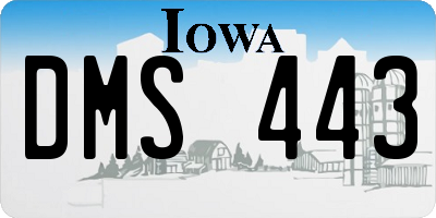IA license plate DMS443
