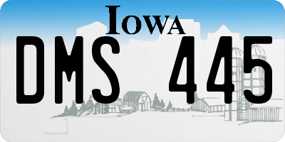 IA license plate DMS445