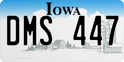 IA license plate DMS447