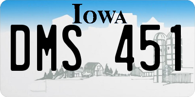 IA license plate DMS451