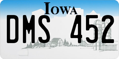 IA license plate DMS452