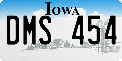 IA license plate DMS454
