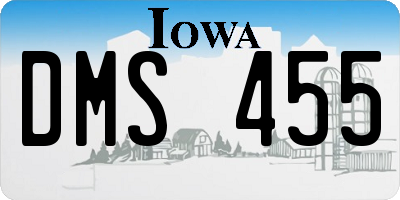 IA license plate DMS455