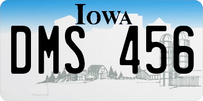 IA license plate DMS456