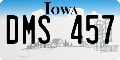 IA license plate DMS457