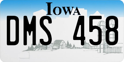 IA license plate DMS458