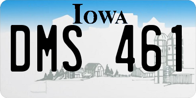 IA license plate DMS461