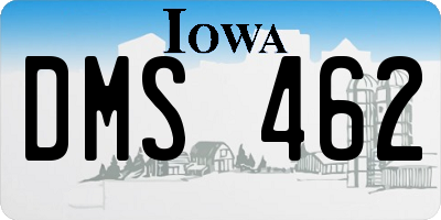 IA license plate DMS462
