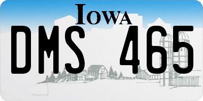 IA license plate DMS465