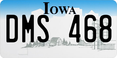 IA license plate DMS468