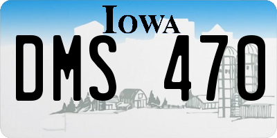 IA license plate DMS470