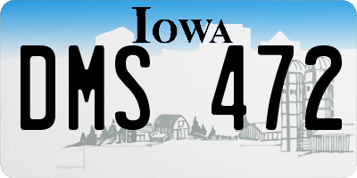 IA license plate DMS472