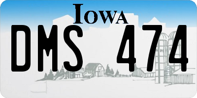 IA license plate DMS474