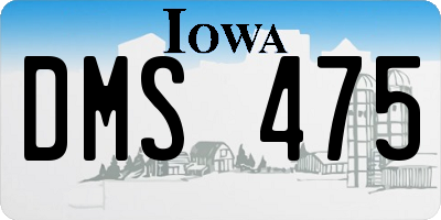 IA license plate DMS475