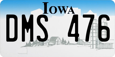 IA license plate DMS476