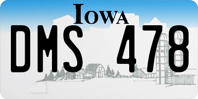 IA license plate DMS478
