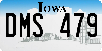 IA license plate DMS479